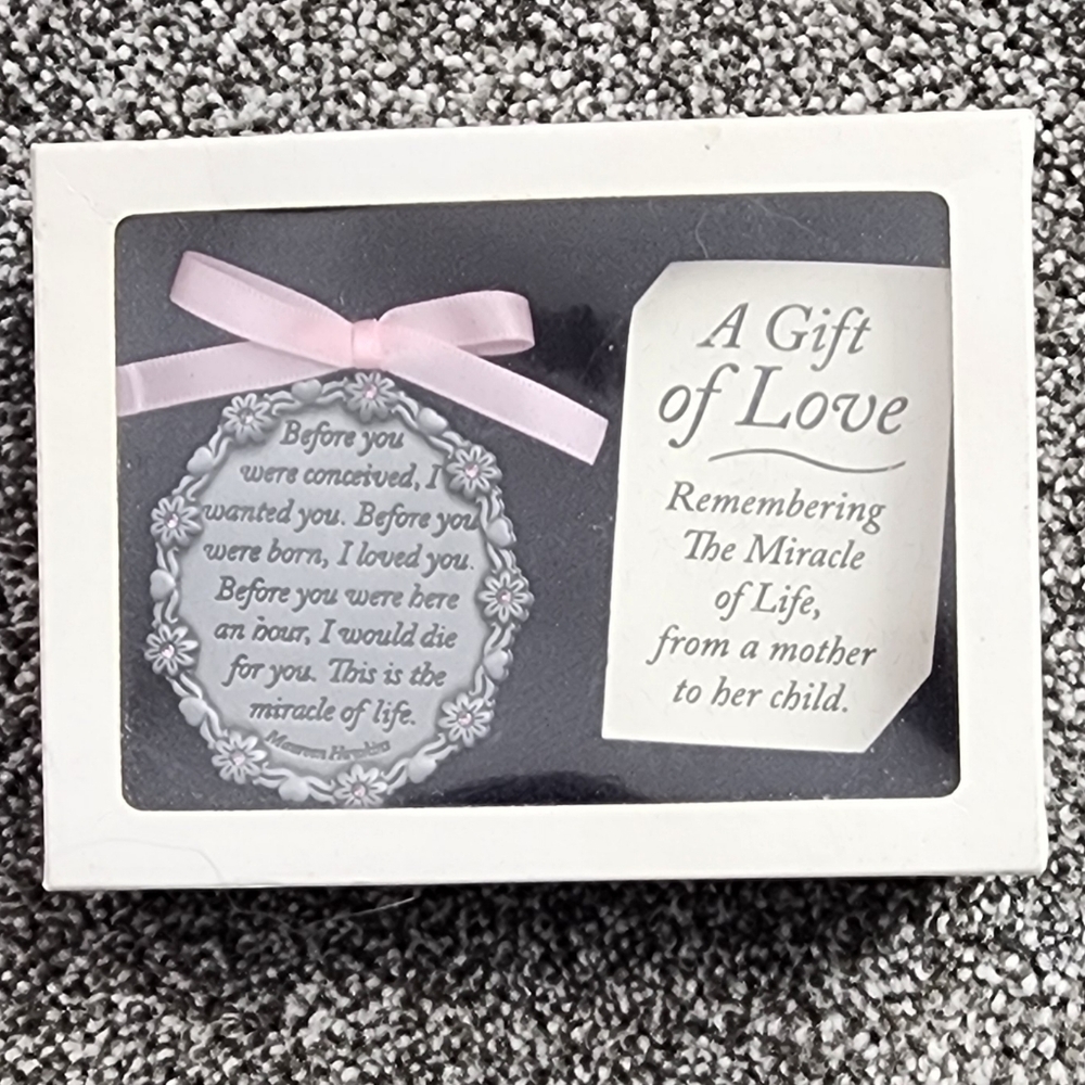 Pewter Girl Before You Were Born Crib Metal